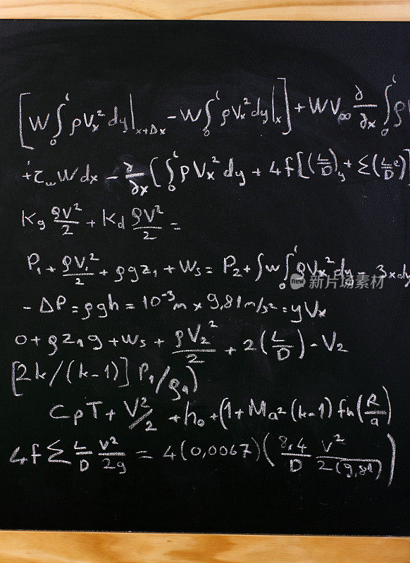 Mathematical equation on a chalkboard